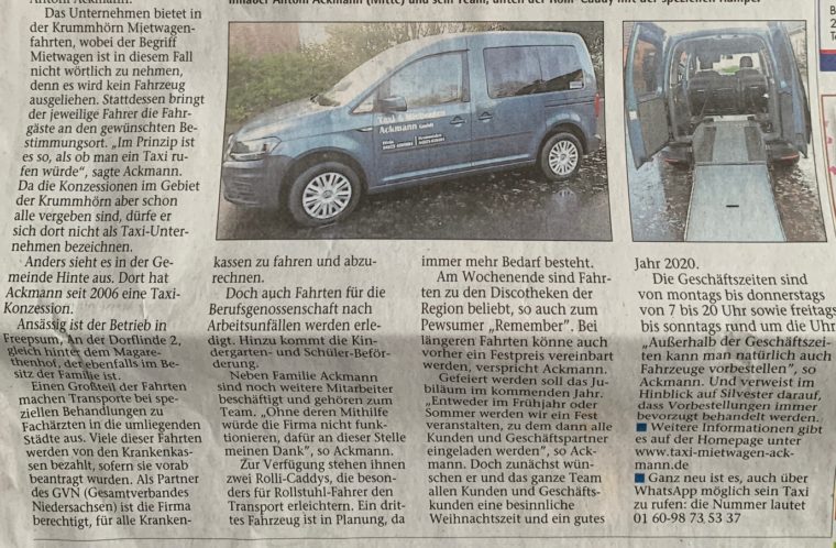 Taxi & Mietwagen Ackmann GmbH